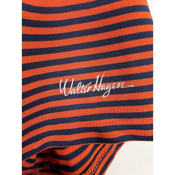 Walter Hagen Men's 11 Majors Short Sleeve Blue Orange Stripe Golf Polo Shirt XXL - Picture 4 of 9